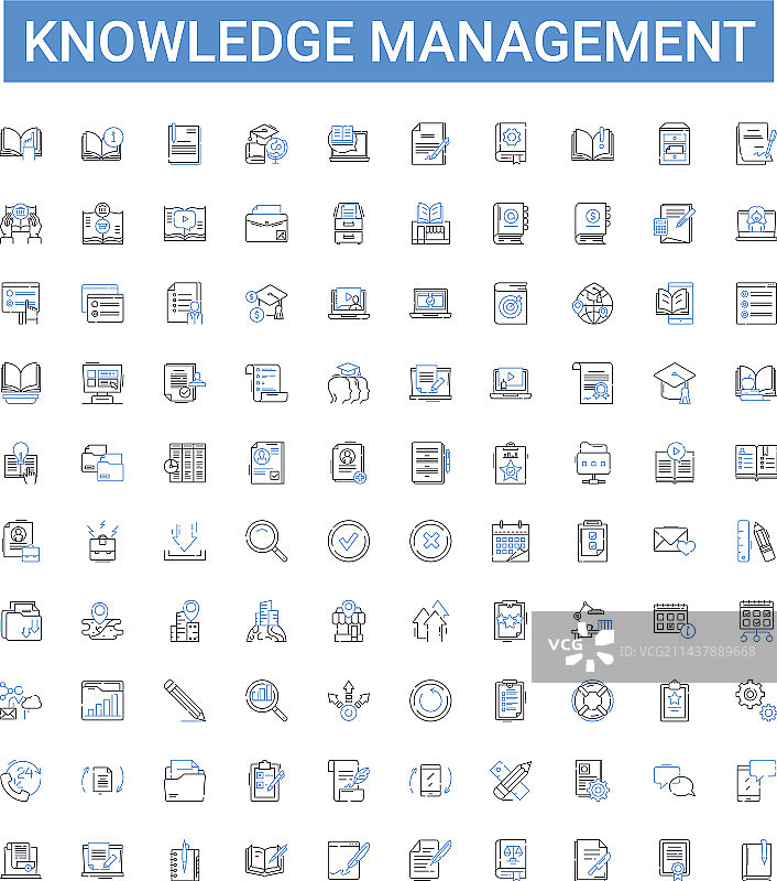 知识管理轮廓图标合集图片素材