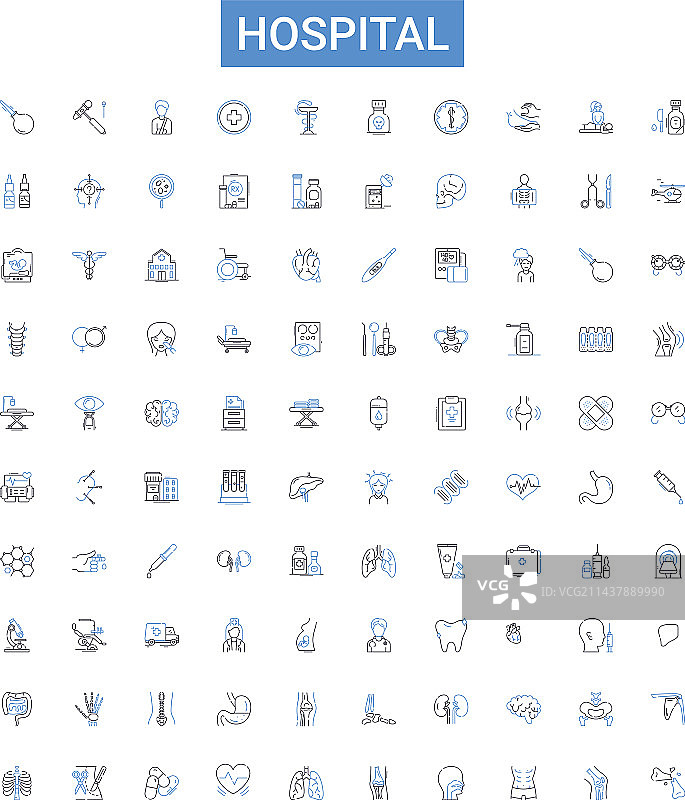 医院轮廓图标合集图片素材