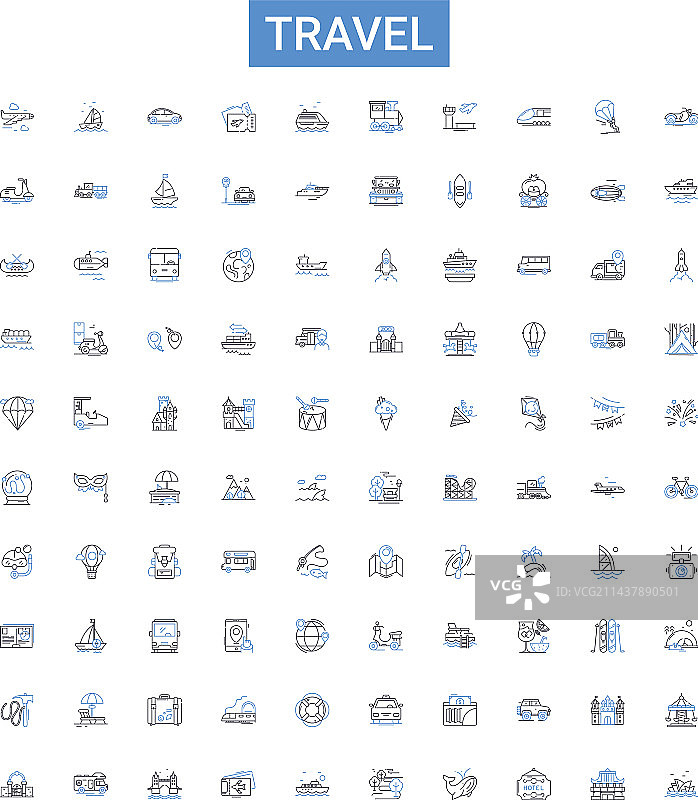 旅行概要图标合集图片素材
