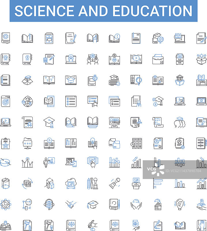 科学与教育轮廓图标合集图片素材