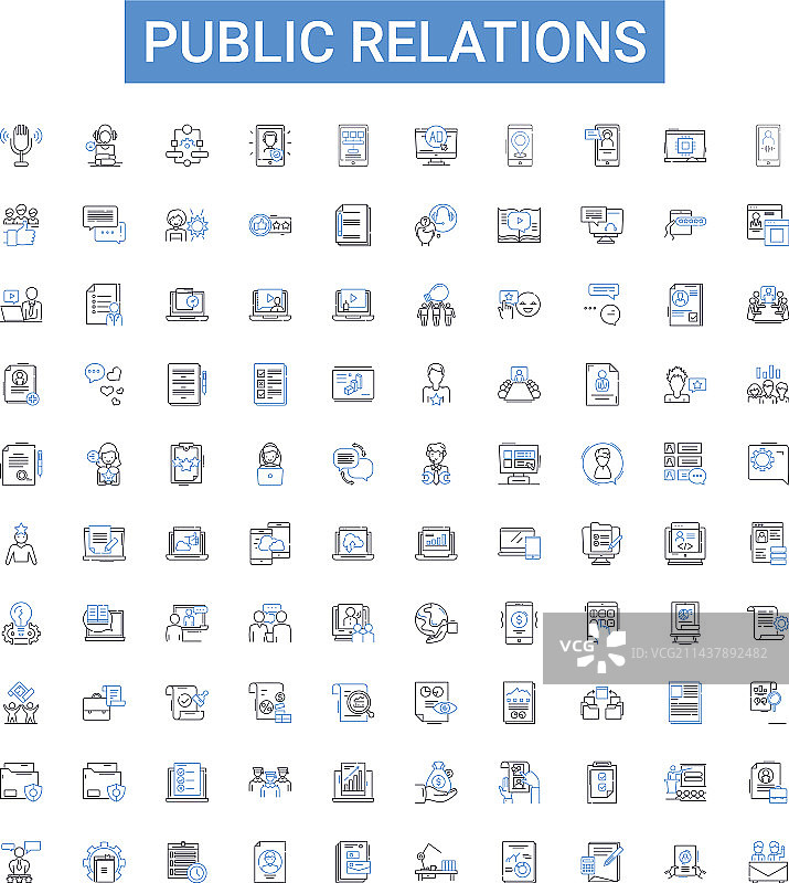 公共关系图标轮廓集图片素材