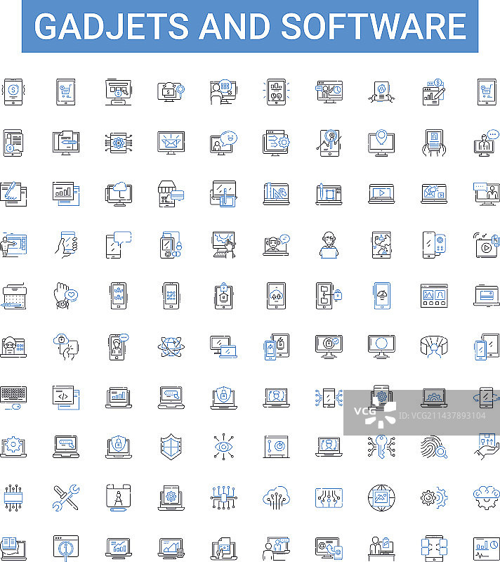 小工具和软件轮廓图标合集图片素材