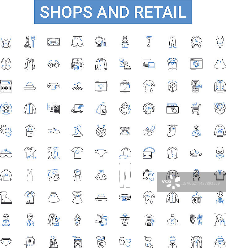商店和零售轮廓图标合集图片素材
