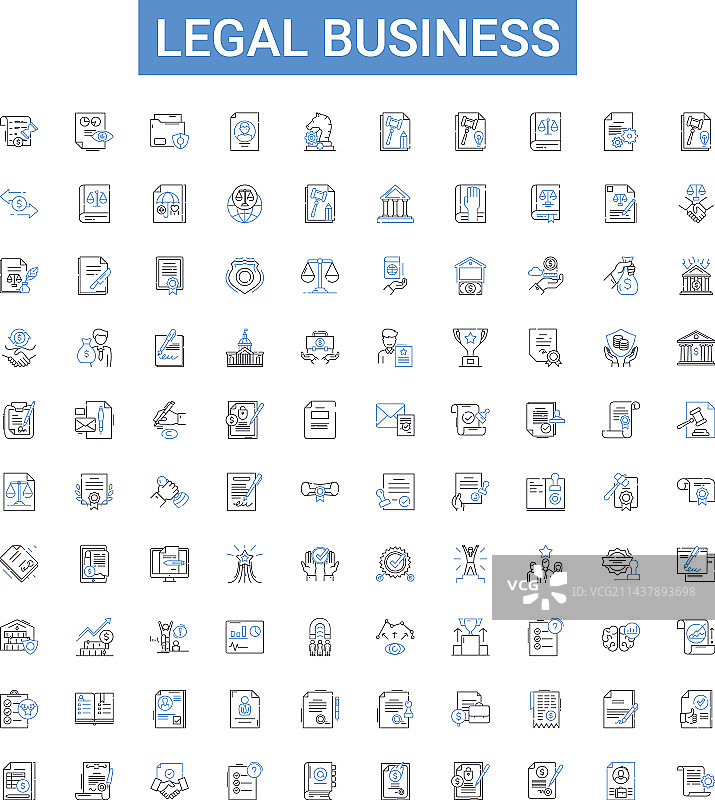 法律业务轮廓图标合集图片素材