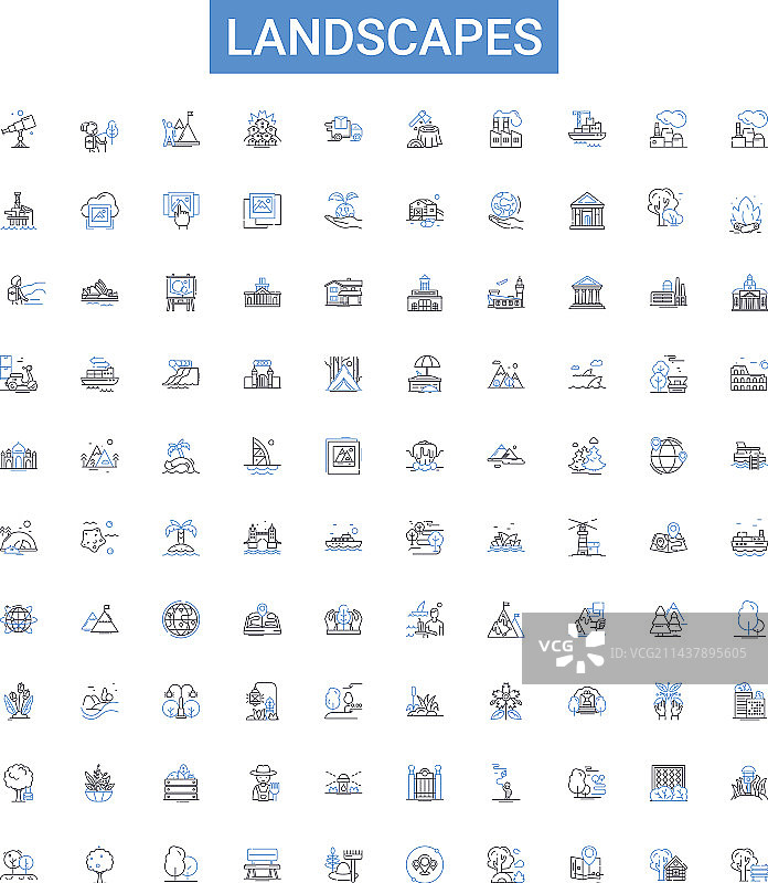 风景轮廓图标系列图片素材