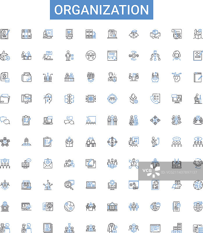 组织轮廓图标集合图片素材