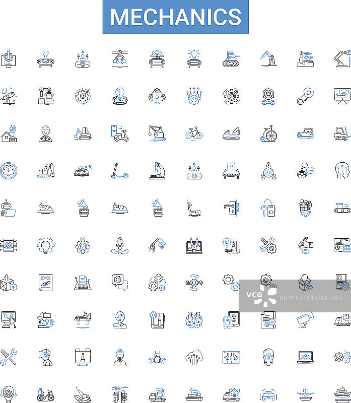 机械轮廓图标合集图片素材
