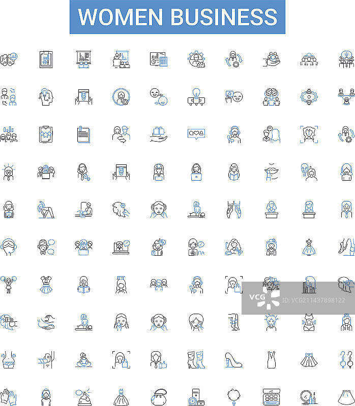 女性商务轮廓图标合集图片素材