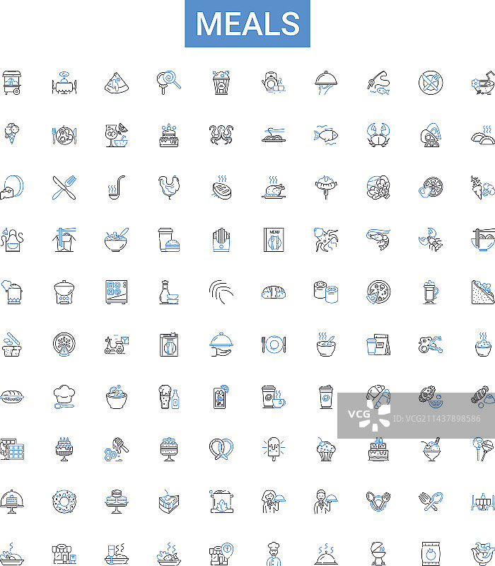 菜肴轮廓图标合集图片素材