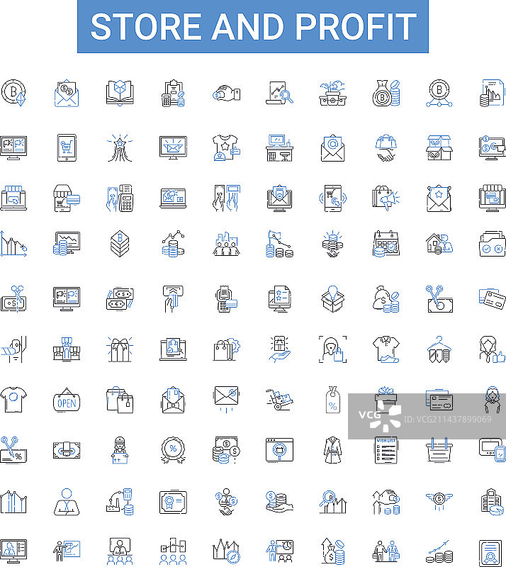 商店及利润轮廓图标零售系列图片素材