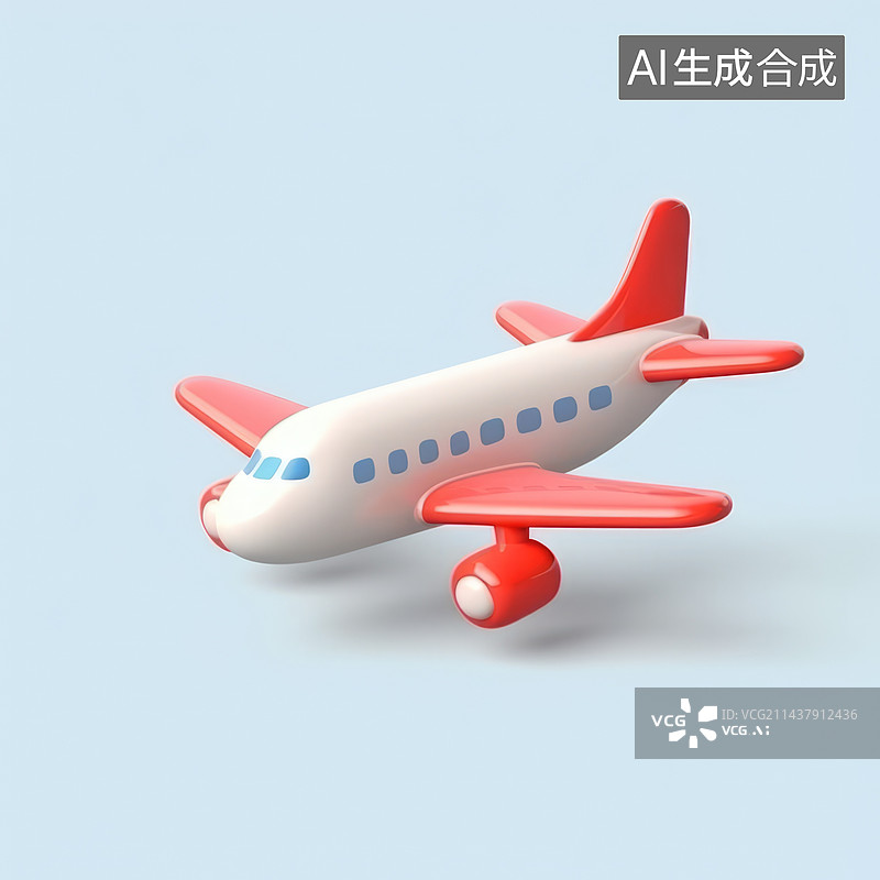 【AI数字艺术】可爱的卡通风格商用玩具飞机，儿童节玩具素材图片素材