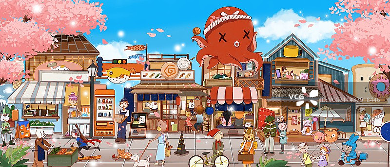 美食街区集市图片素材