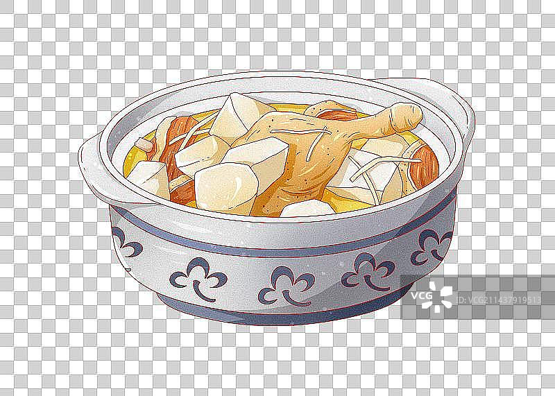 中国风美食元素萝卜老鸭汤图片素材