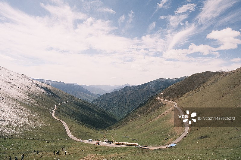 红军长征爬雪山 川西夹金山图片素材