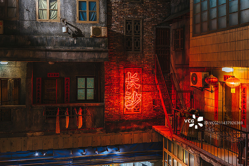 湖南省长沙市（长沙文和友）复古街区室内空间图片素材