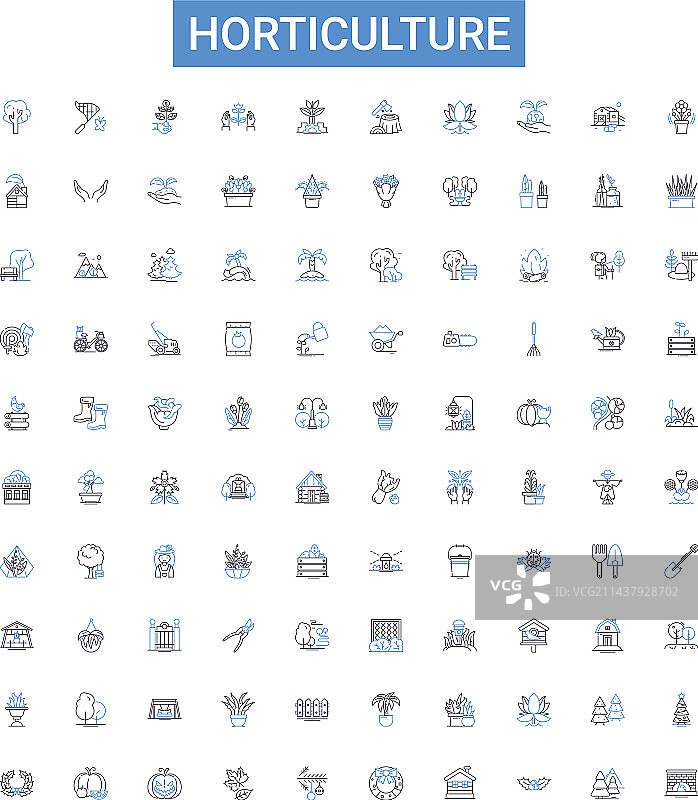 园艺轮廓图标合集图片素材