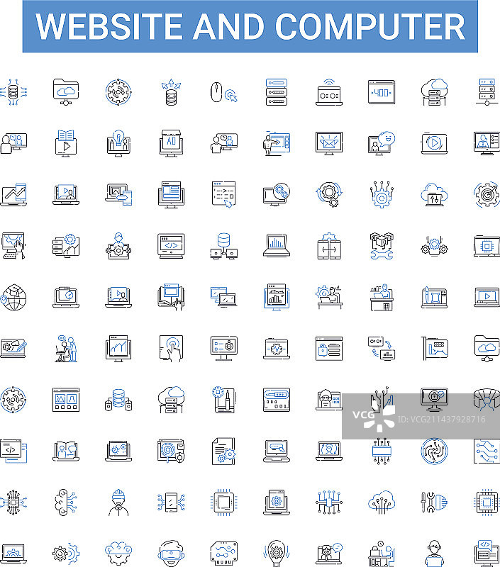 网站和电脑轮廓图标合集图片素材