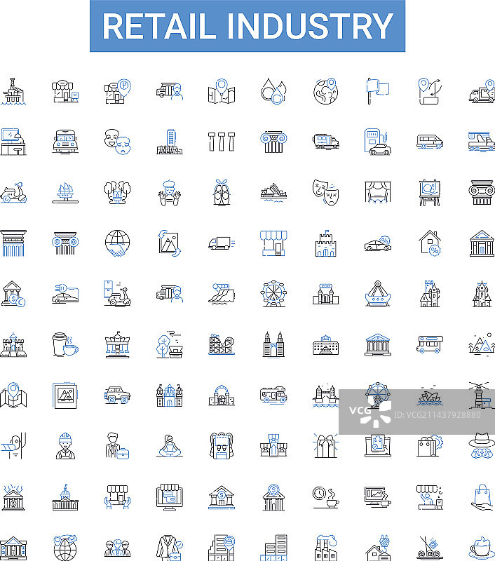 零售行业轮廓图标集合图片素材