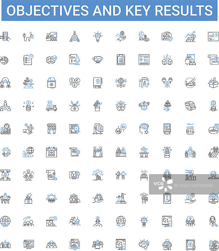 目标和关键结果轮廓图标图片素材