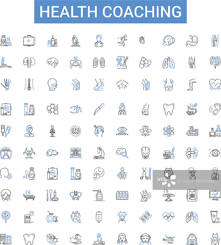 健康指导轮廓图标集图片素材