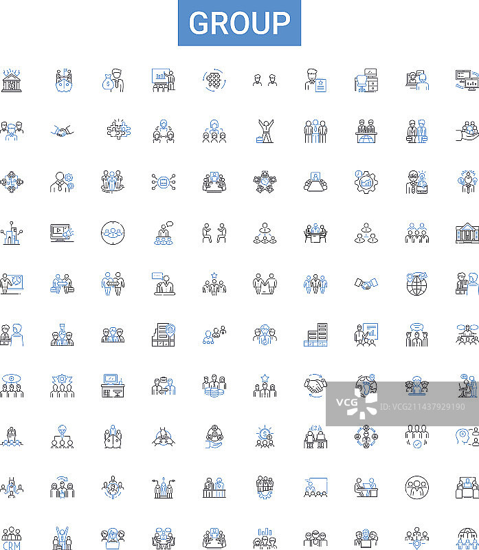 群组轮廓图标合集图片素材