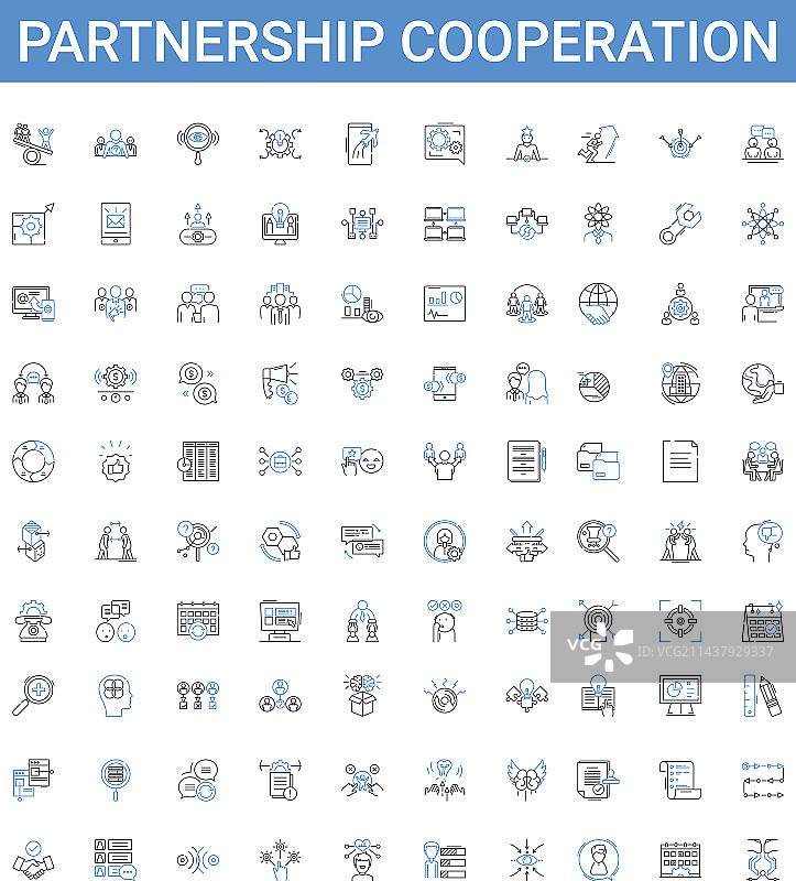 合作关系轮廓图标合集图片素材