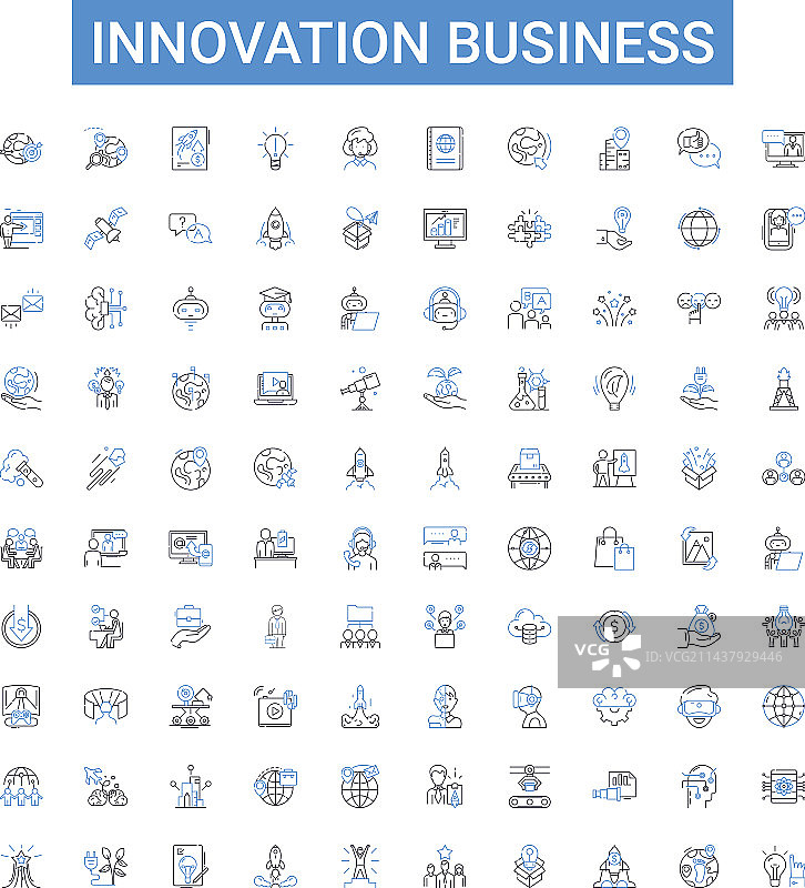 创新业务轮廓图标集合图片素材