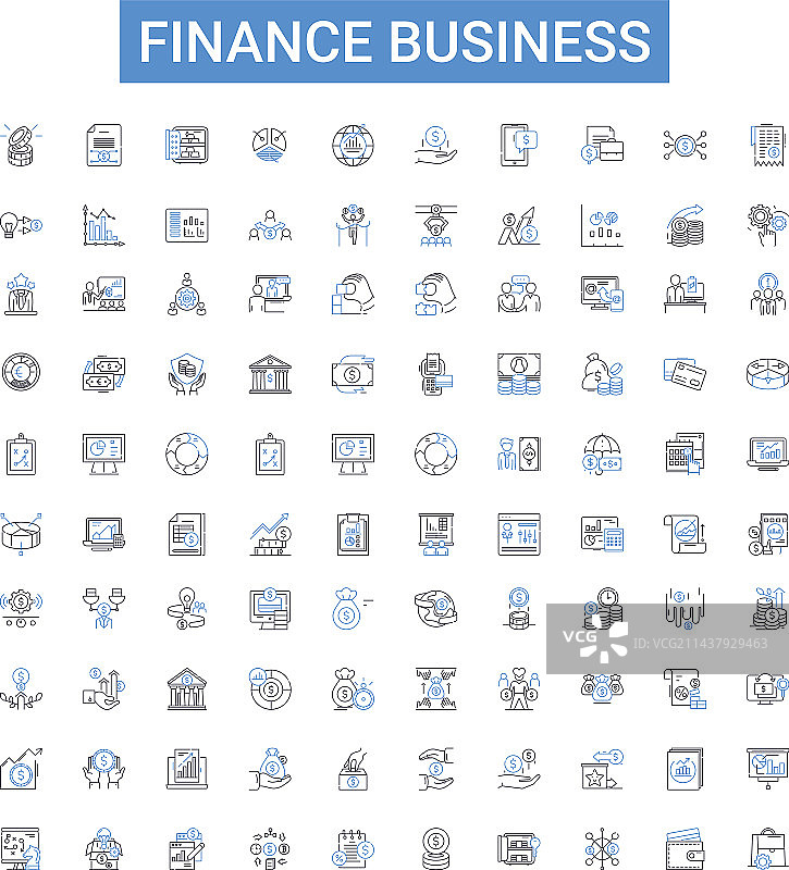 金融商务线性图标合集图片素材