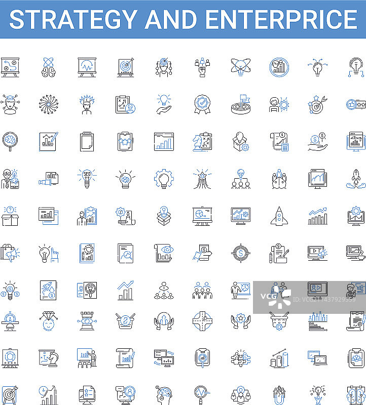 战略与企业大纲图标合集图片素材