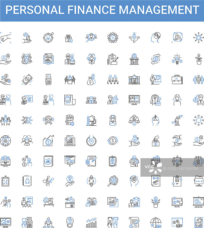 个人财务管理图标轮廓图片素材