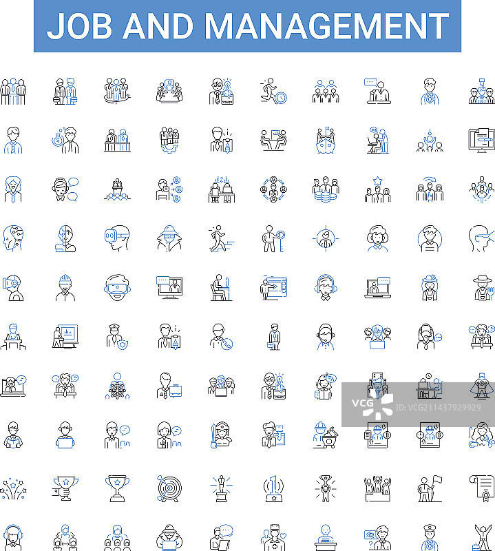 工作和管理轮廓图标合集图片素材