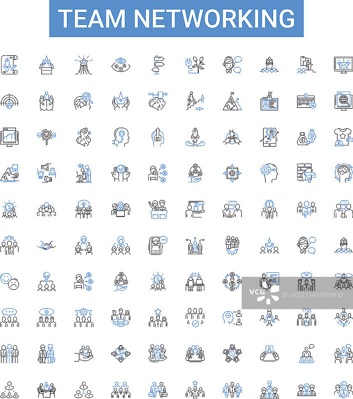团队网络大纲图标集合图片素材