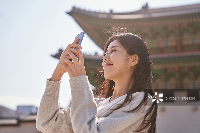 韩国北村的女子图片素材