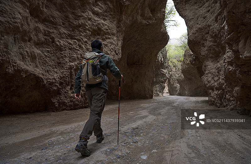 一线天徒步旅行图片素材