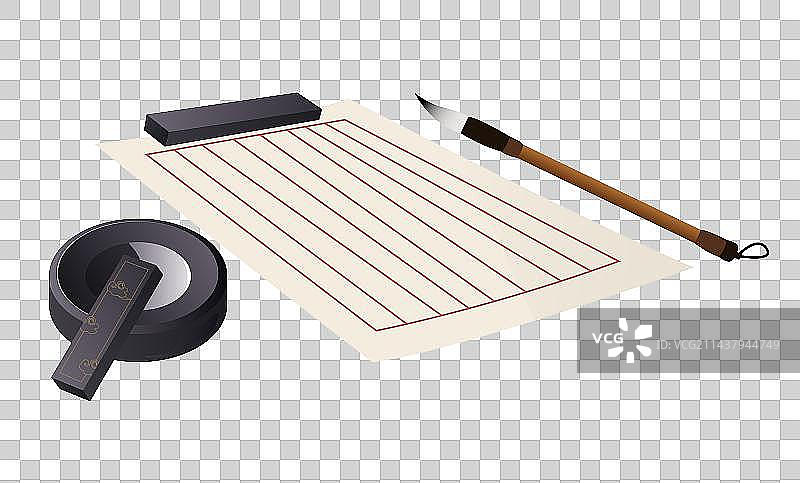 中国传统文化文房四宝写作竹制毛笔笔墨纸砚图片素材