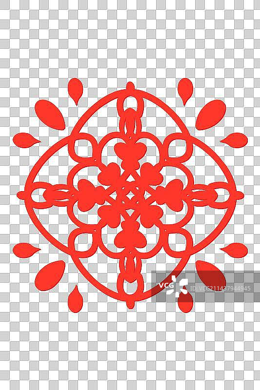 新年红色窗花图案免抠元素图片素材