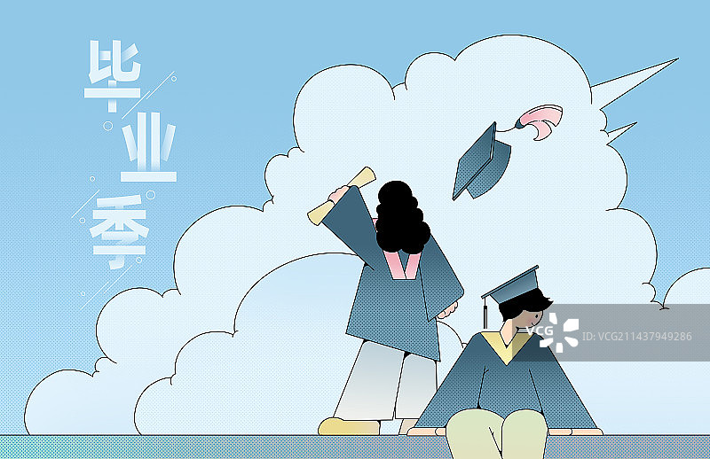 青春合照之毕业大学生图片素材