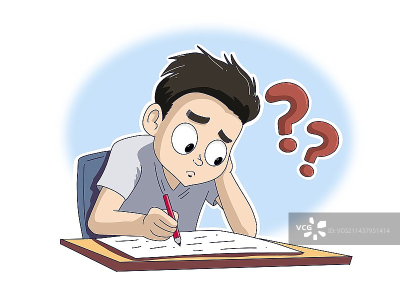 插画：考试测验的学生图片素材