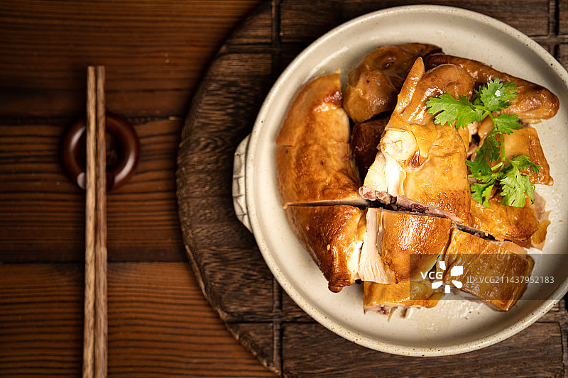 中式传统美食豉油鸡图片素材