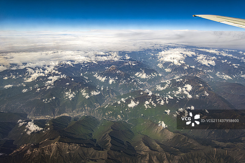 九寨沟县城及景区附近航拍图片素材