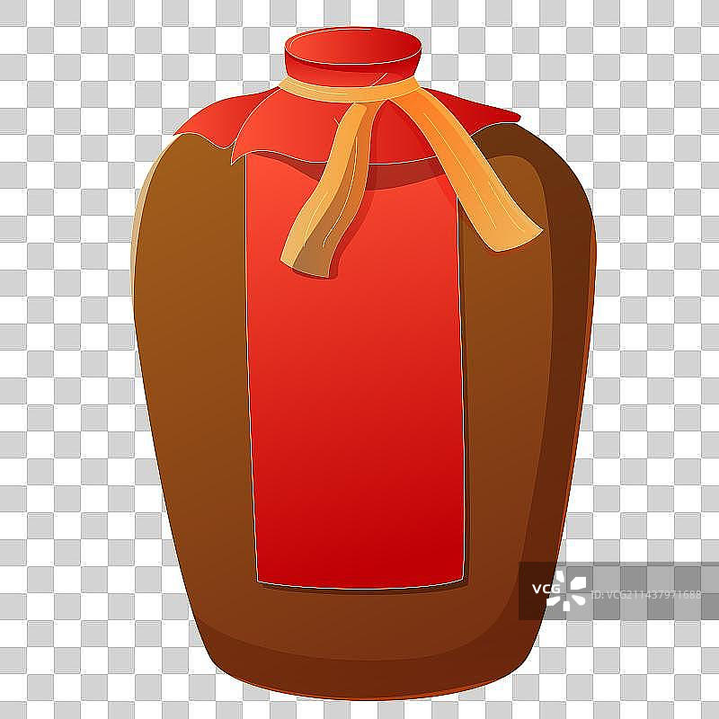 中国风酒罐子矢量插画元素图片素材
