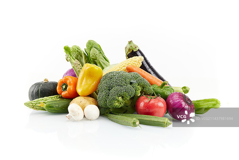 新鲜健康蔬菜食材搭配组合图片素材