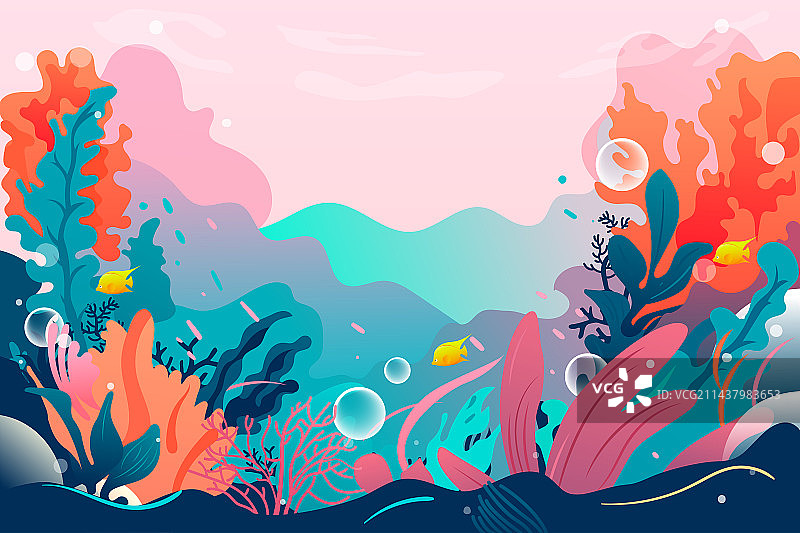 世界海洋日保护动物全球海洋生物多样性插画图片素材