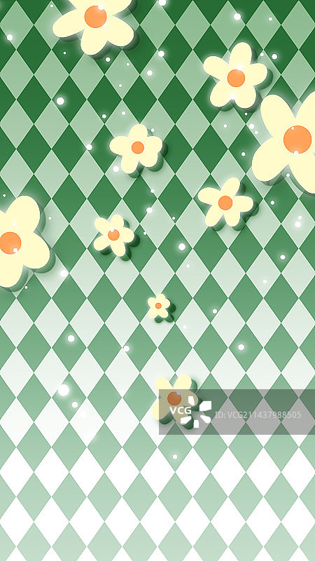 绿色格子手机壁纸图片素材