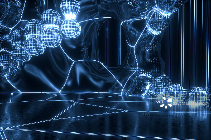 3D霓虹灯空间背景图片素材