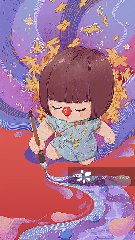 六一儿童节妙笔生花可爱宝宝萌宝小朋友图片素材