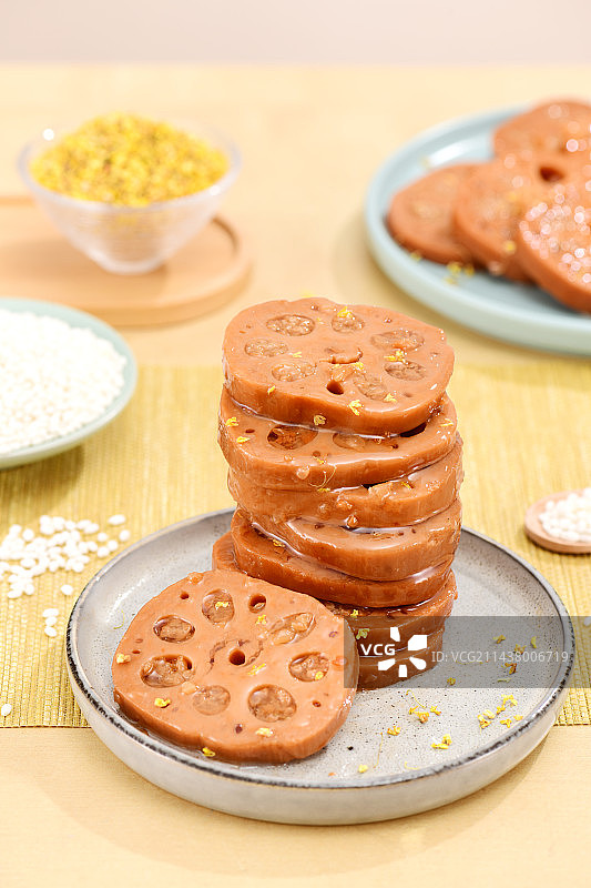 美味的桂花糯米藕图片素材