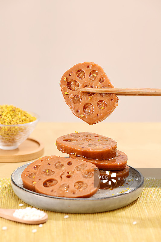 美味的桂花糯米藕图片素材