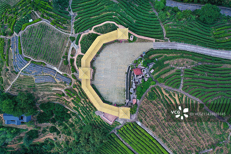 广东省梅州市梅县区雁洋镇阴那山灵光寺旅游区航拍图片素材