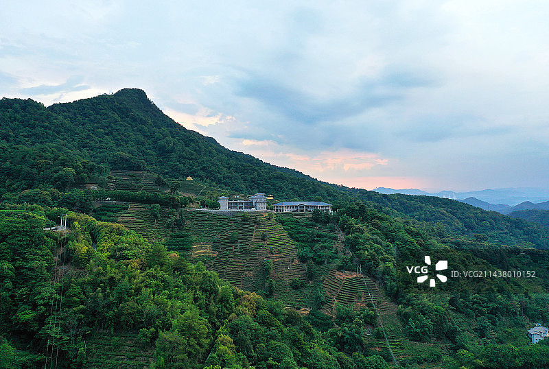 广东省梅州市梅县区雁洋镇阴那山灵光寺旅游区航拍图片素材